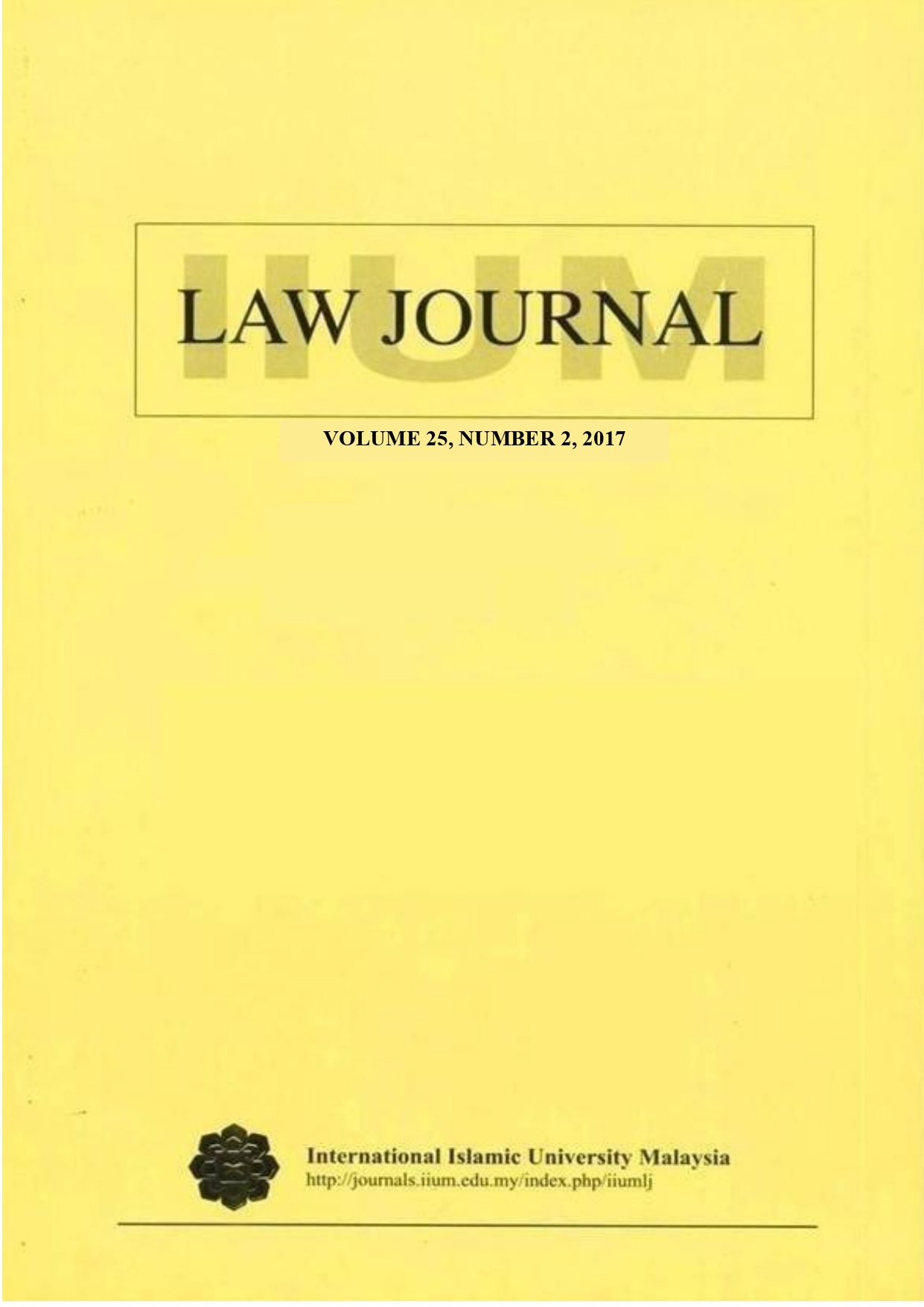 					View Vol. 25 No. 2 (2017): IIUM Law Journal
				
