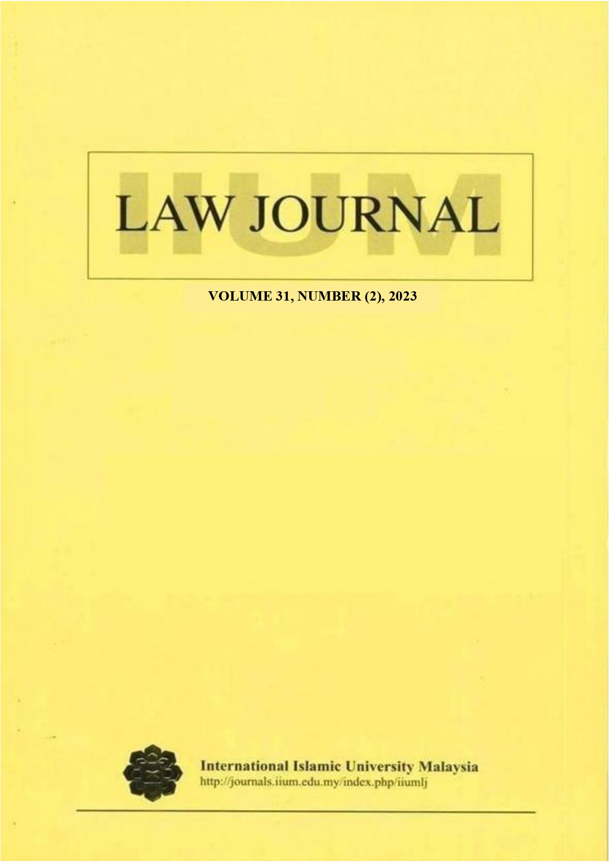 					View Vol. 31 No. 2 (2023): IIUM Law Journal
				