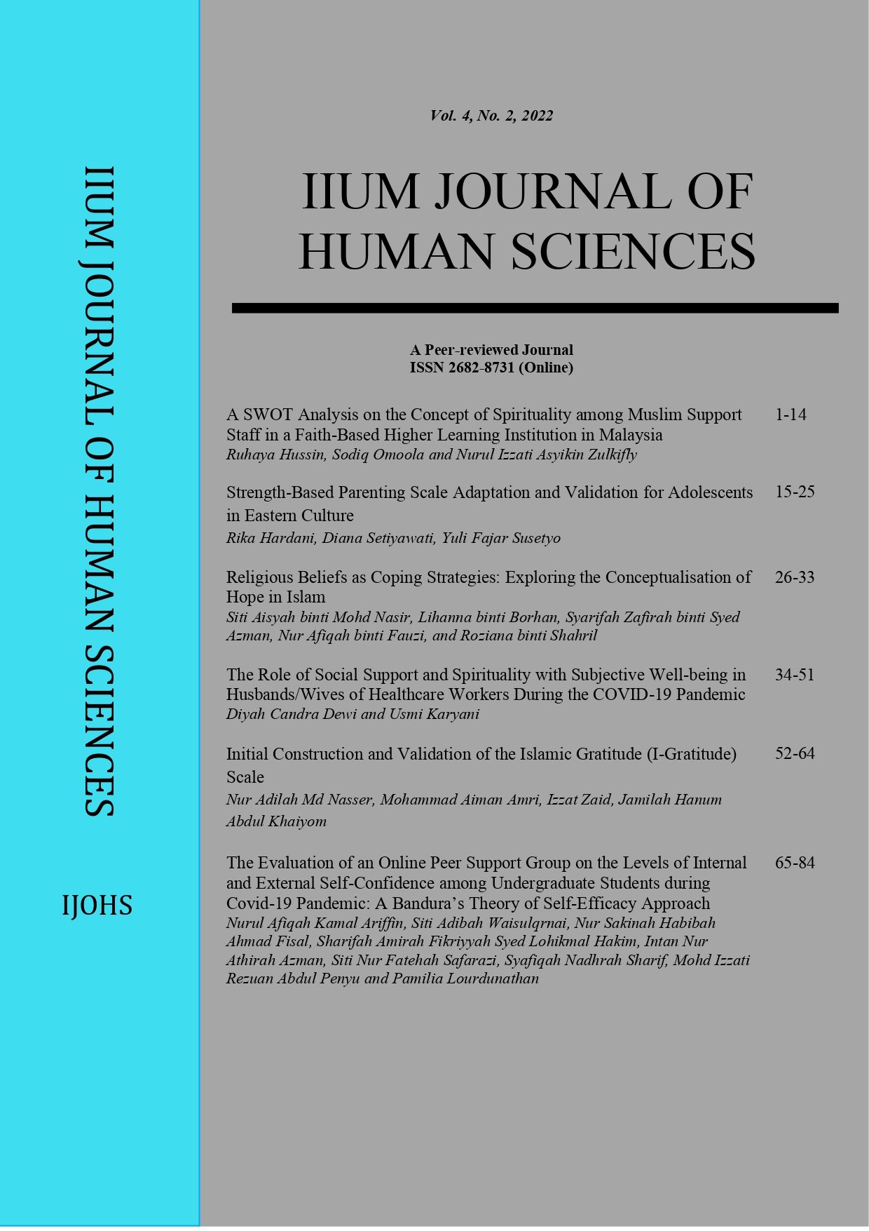 					View Vol. 4 No. 2 (2022): Application of Human Sciences Knowledge and Principles
				