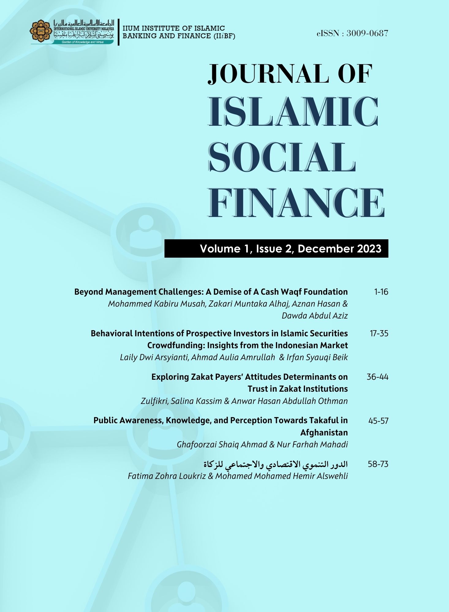 					View Vol. 1 No. 2 (2023): Journal of Islamic Social Finance
				
