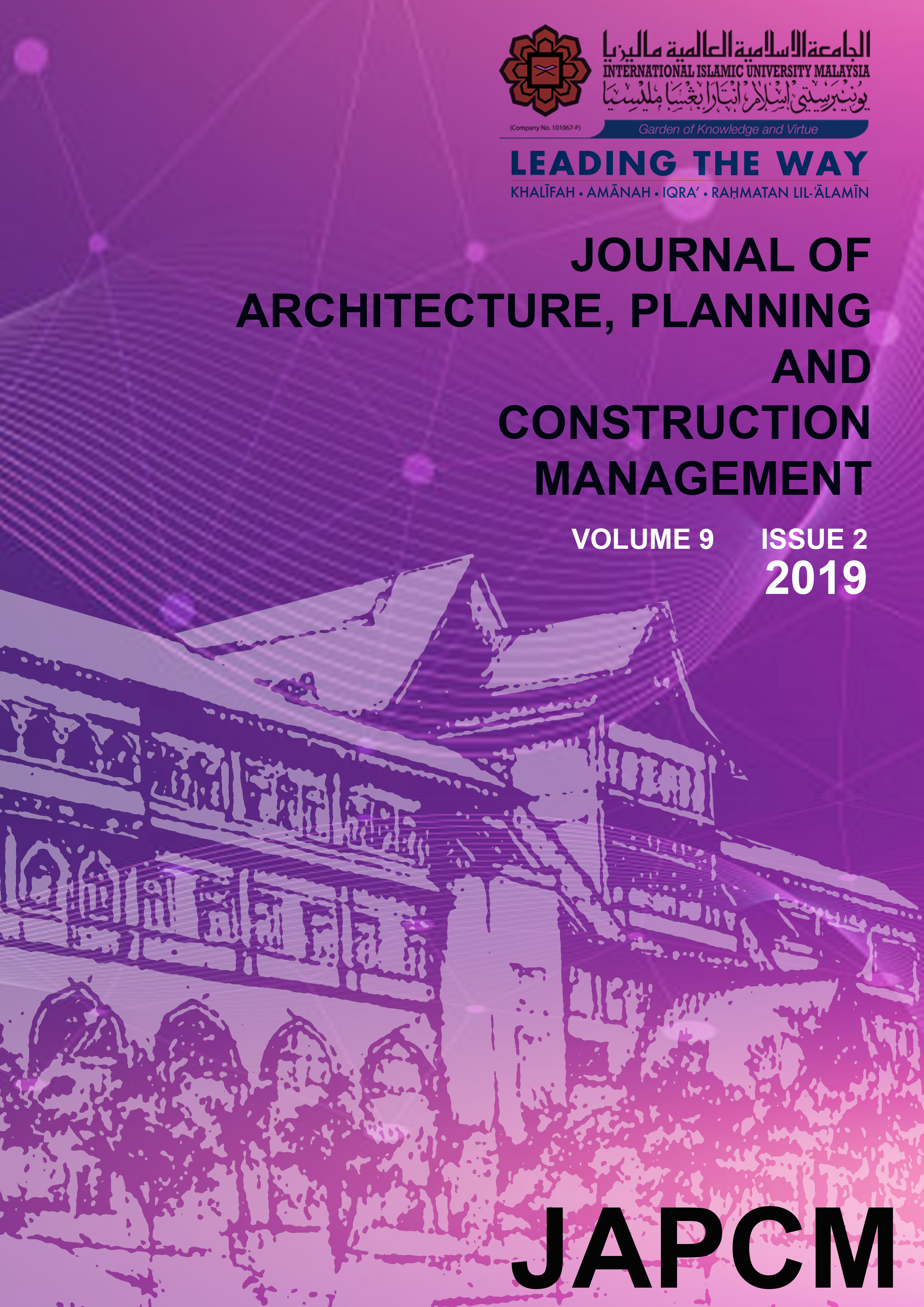 					View Vol. 9 No. 2 (2019): Journal of Architecture, Planning and Construction Management (JAPCM) 
				