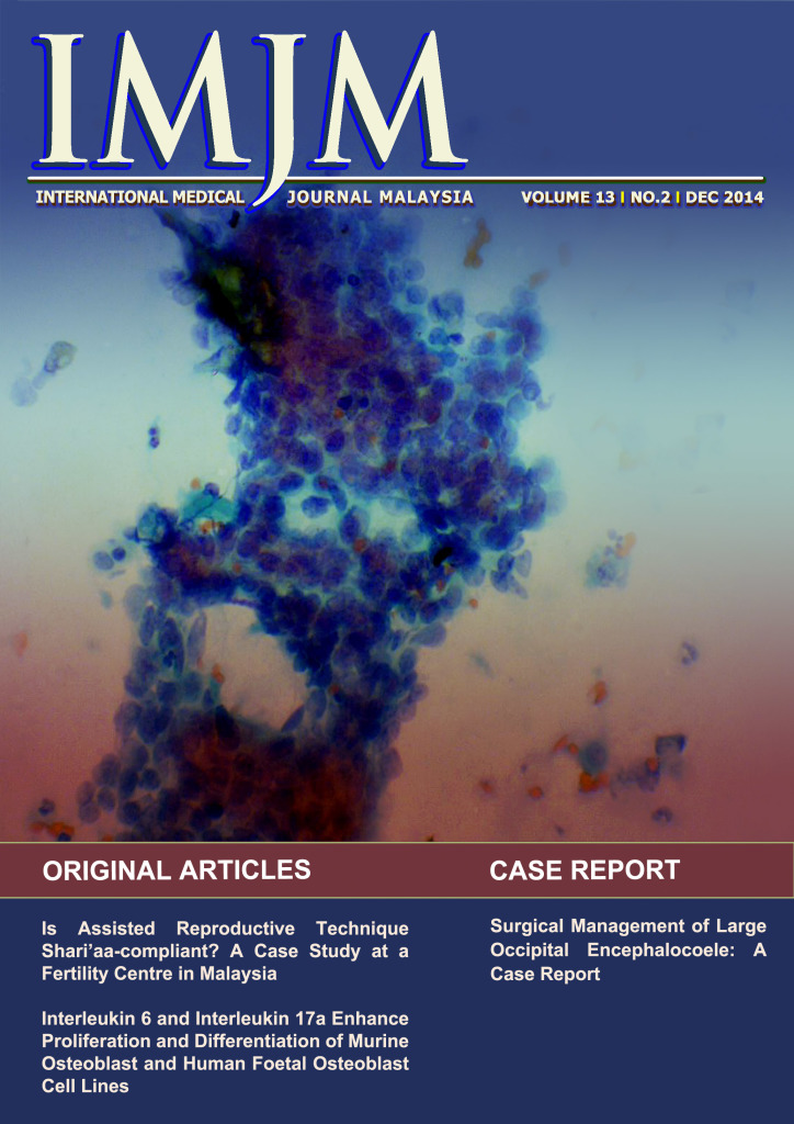 					View Vol. 13 No. 2 (2014): International Medical Journal Malaysia - December 2014
				