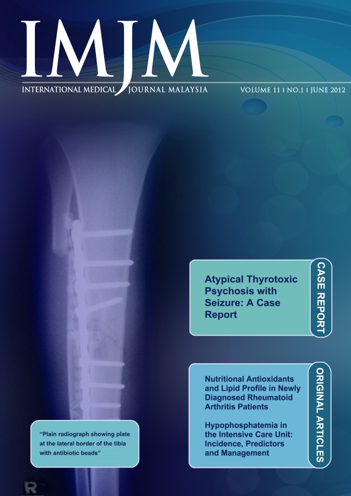 					View Vol. 11 No. 1 (2012): International Medical Journal Malaysia - June 2012
				