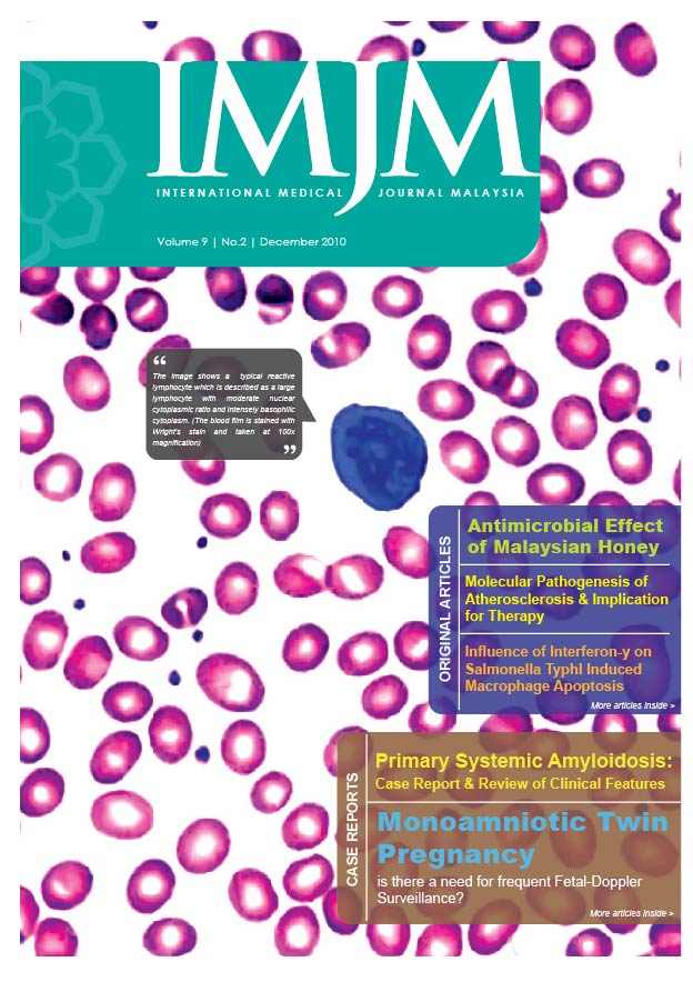 					View Vol. 9 No. 2 (2010): International  Medical Journal Malaysia - December 2010
				