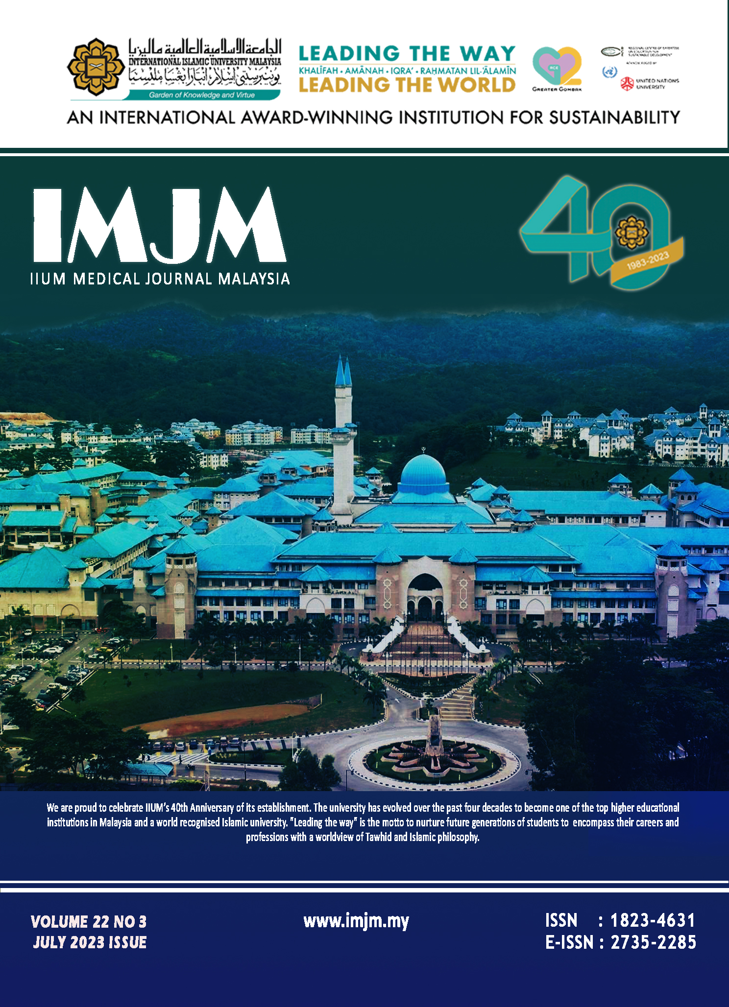 					View Vol. 22 No. 3 (2023): IIUM Medical Journal Malaysia - July 2023
				