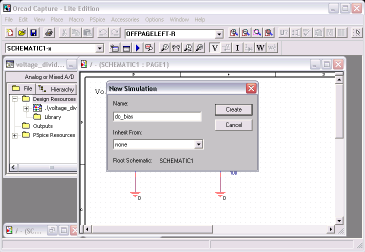 Bias Point Analysis: New Simulation Profile