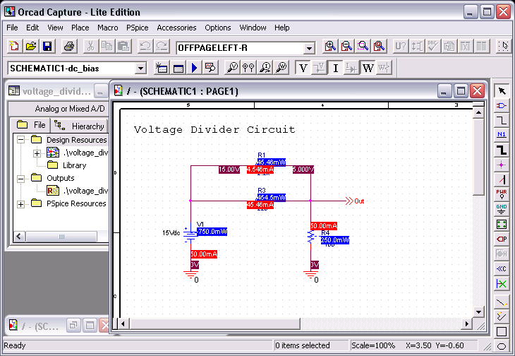 Bias Point Analysis: Results from Simulation