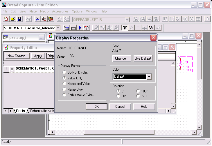 Orcad Capture: Display Resistor Tolerance