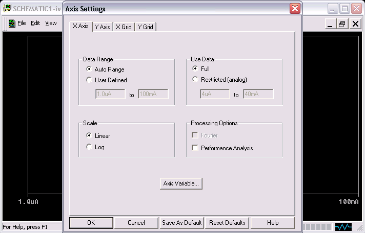 View Axis Settings for Graph from PSpice