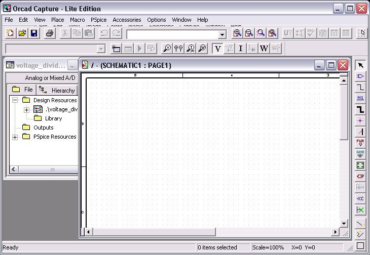 Orcad Capture: Blank Schematic