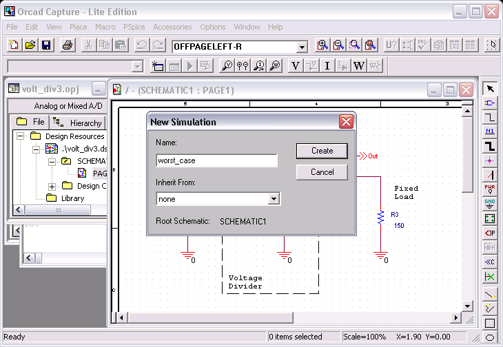 Create New Simulation Profile